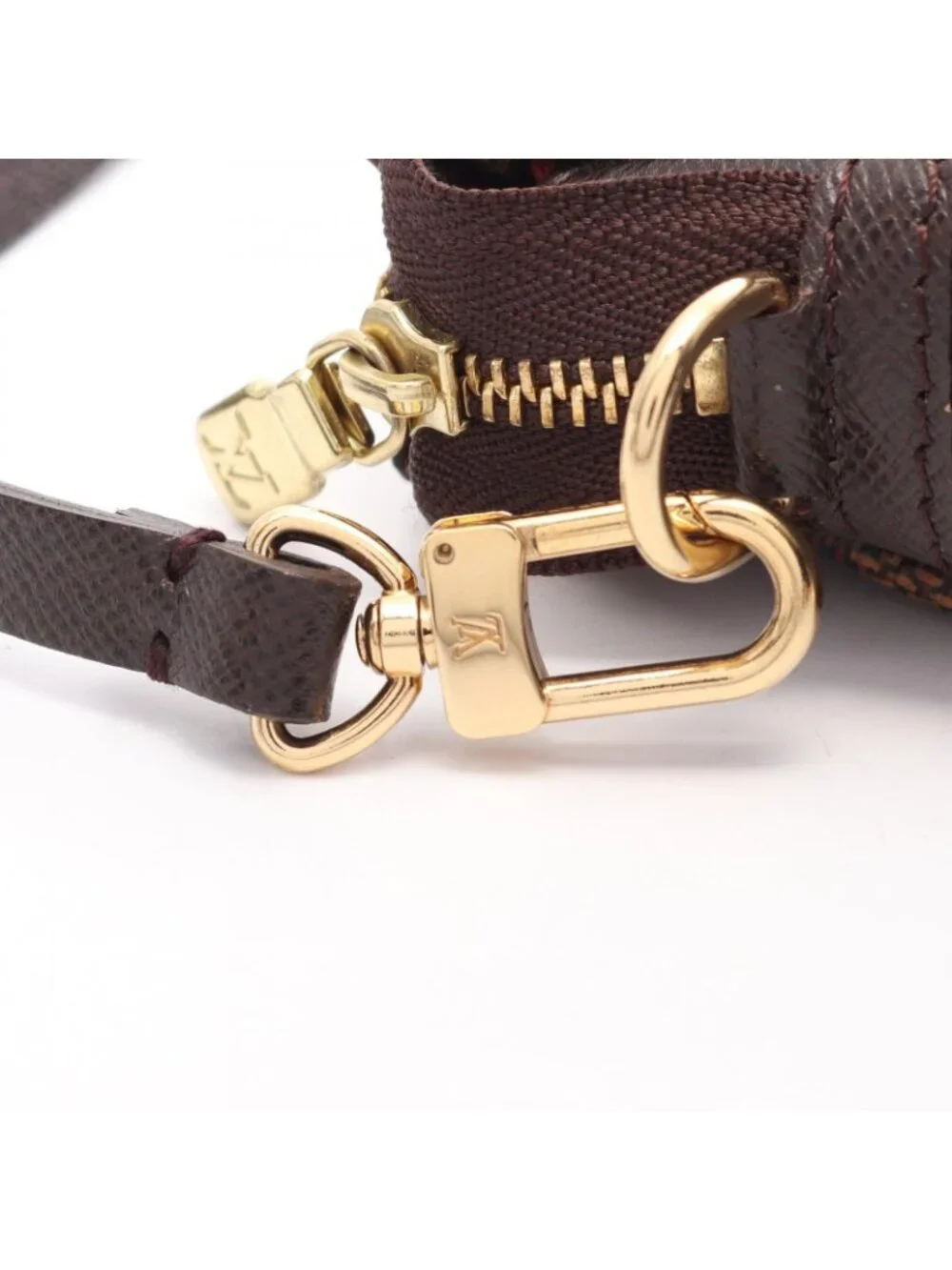 Louis Vuitton Trousse Makeup Damier Ebene Canvas Leather Handbag